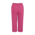thumbnail image 6 of YDFCWXW Womens Yoga Capri Pants High Waist Wide Leg Capri Leggings Pull On Stretch Casual Capris with Pockets Hot Pink, XL, 6 of 6