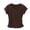 Coffee, variant on Womens V Neck Short Sleeve T Shirt Side Ruched Form Fitted Soft Casual Basic Tee For Daily Wear