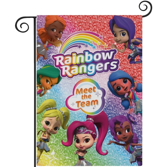 Rainbow Rangers-themed Garden Flag. Perfect gift for fans, friends, and family members, and suitable for outdoor activities, party decorations11''x18''