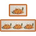 thumbnail image 2 of Kitchen Rug Mat Thanksgiving Fall Pumpkin, Set of 2, Anti-Fatigue Non-Skid Washable Kitchen Runner Rugs, Orange Soft Comfort Rug for Kitchen, Floor Home, Front of Sink, Laundry, 2 of 6