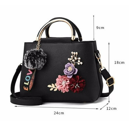 Women&#39;s Flower Designer Bag Leather Messenger Handbag Totes | Walmart Canada