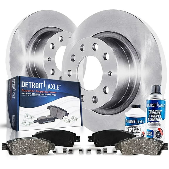Detroit Axle - Rear Brake Kit for Audi A3 Quattro Volkswagen Jetta Rabbit Golf, 10.24'' Disc Brake Rotors Ceramic Brake Pads Replacement