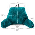 thumbnail image 3 of Nestl Reading Pillow, Backrest Pillows with Arms, Plush Faux Fur Back Pillow,&nbsp;Shredded Memory Foam Bed Rest Pillow, Teal, 3 of 8