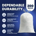 thumbnail image 4 of 8 Gallon Trash Bags -White Drawstring Garbage Can Liners - 200 Count - Leak-Resistant and Tear-Proof for Kitchen, Bathroom, Office, and Small Trash Cans 0.7 Mil, 4 of 4