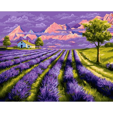 UPC: 4650206102372 | Painting by Numbers kit Crafting Spark Lavender Fields A080 19.69 x 15.75 in