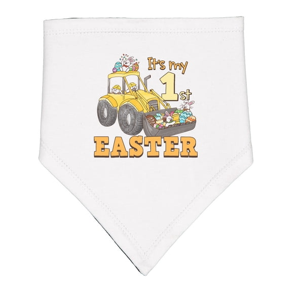 Inktastic It's My 1st Easter Construction Bunnies Baby Bandana Bib