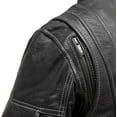 thumbnail image 5 of First Mfg Co - Outlander - Women's Motorcycle Biker Riding Black Leather Jacket - 5X Large, 5 of 5