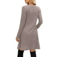 thumbnail image 4 of Long Sleeve Dress for Women Crew Neck Empire Waist Tunic Dress with Pockets, 4 of 5