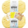 Bernat Baby Blanket Yarn - Big Ball 10.5 oz - 2 Pack with Pattern Cards in Color Buttercup