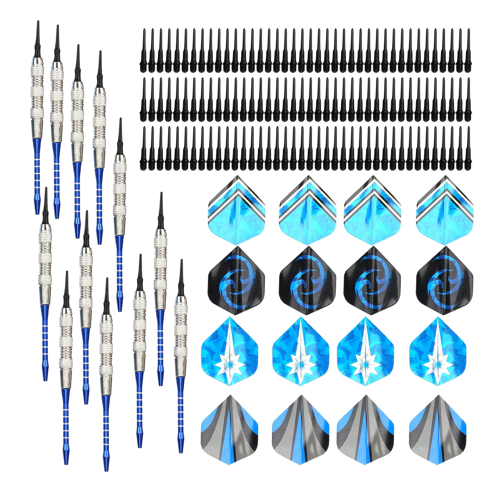 Safe Soft Tip Darts, Aluminum Alloy  Plastic, 12pc Set For All Skill Levels