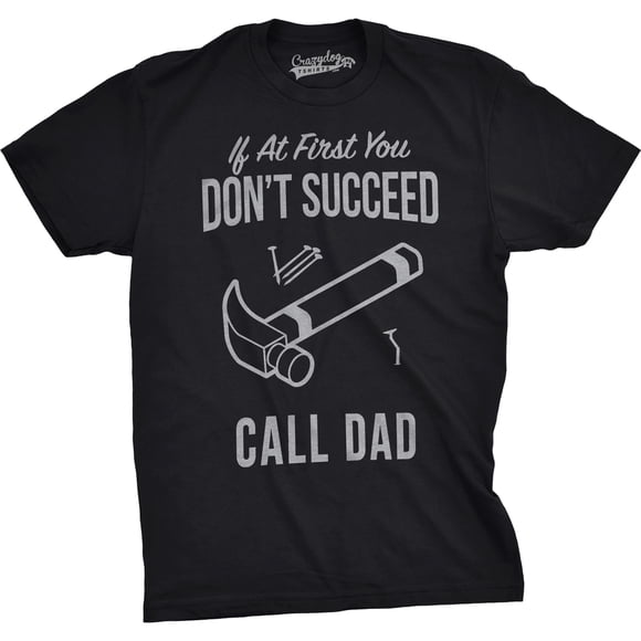 T-shirts Drôles pour Hommes « don't Succeed Call Dad » pour Papas, Idée Hilarante pour la Fête des Pères, T-Shirt (Noir) - P