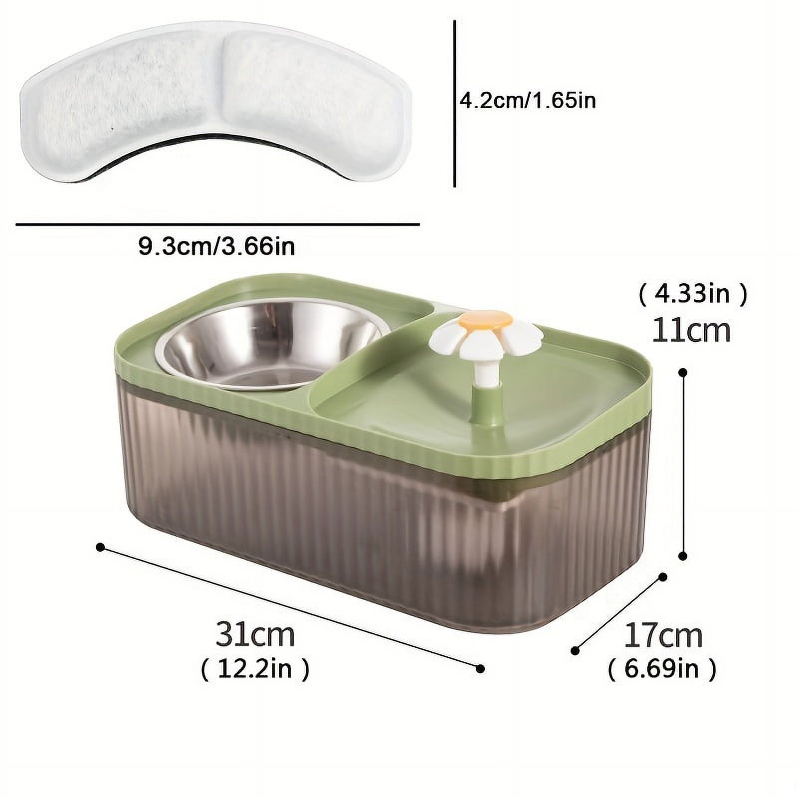 [1pc Automatic Cat Water Fountain] 1pc Automatic Cat Water Fountain With Stainless Steel Food Bowl, Elevated Cat Food And Water Feeder For Indoor Cats