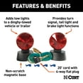 CURT 53200 Trailer Lights for Dinghy Towing, 4Pin Flat Plug
