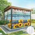 thumbnail image 6 of Outdoor Curtains for Patio Waterproof, Spring Sunflowers Outdoor Privacy Panels Grommet, Yellow Floral Turquoise Farmhouse Wood Grain Blackout Outside Curtains for Porch/Cabana 54"x108", 1 Panel, 6 of 8