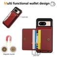 thumbnail image 2 of for Google Pixel 8 Pro Wallet Case with Card Slots, Hand Wrist Strap Rotate Ring Design, Finger Grip Ring PU Leather Magnetic Button Shockproof Purse Phone Cover for Google Pixel 8 Pro, Red, 2 of 6