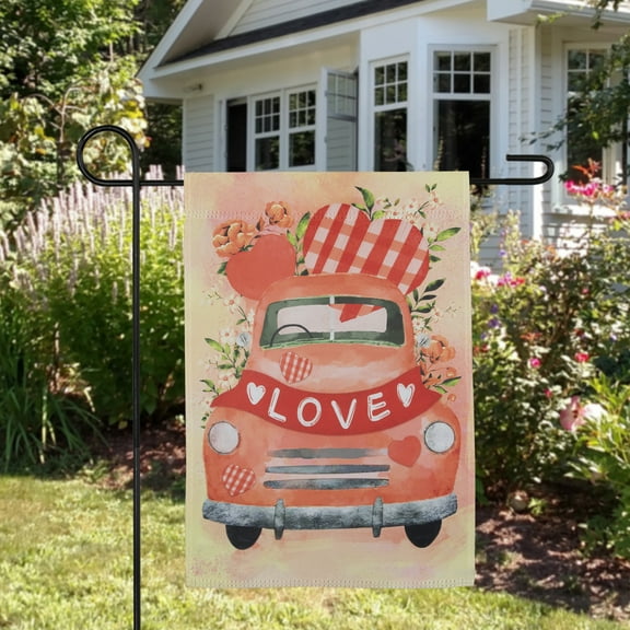Northlight Love Banner and Vintage Car Garden Flag 12.5" x 18"
