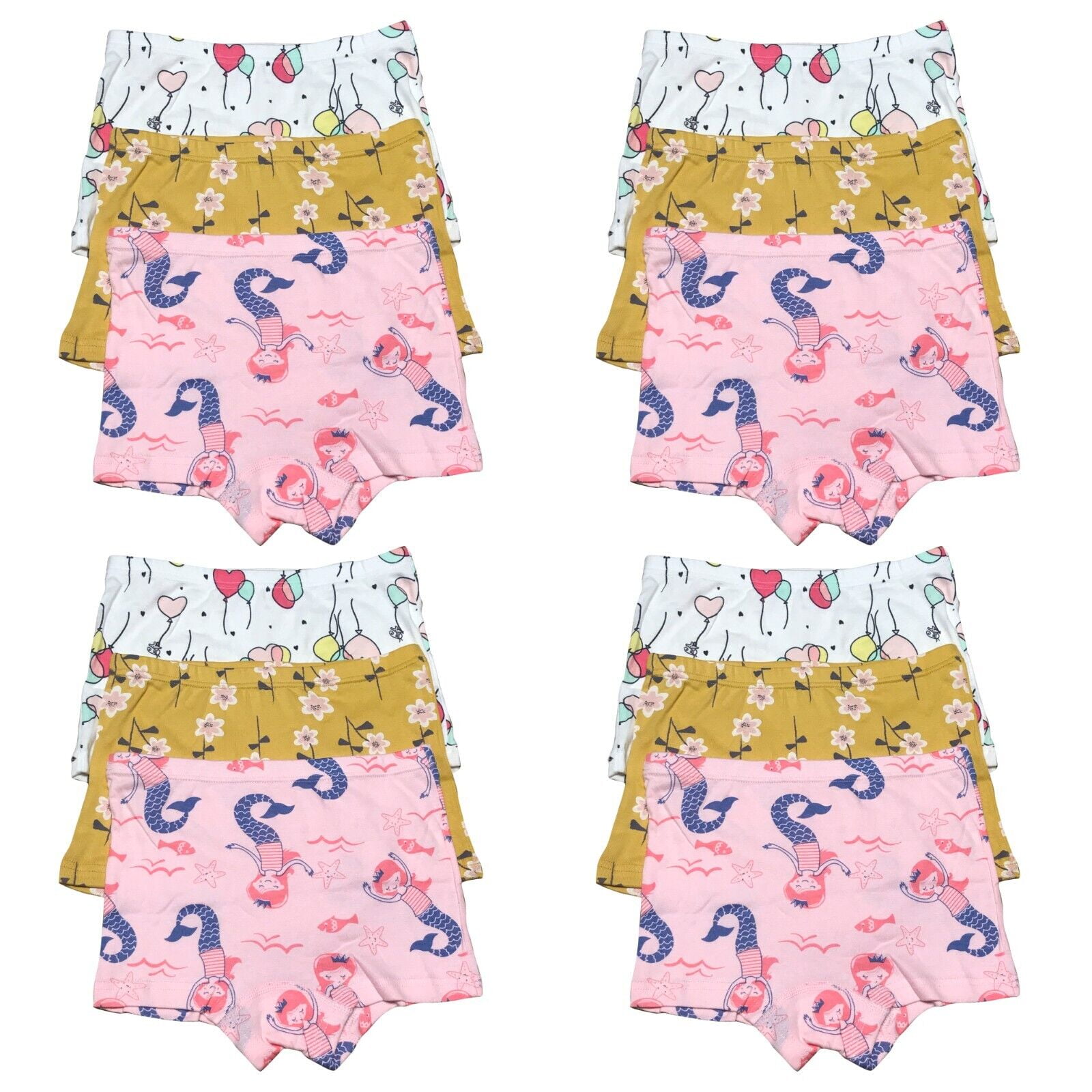 12 Pack Toddler Little Girls Kids Cotton Boxer Briefs Underwear Panties
