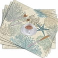 thumbnail image 6 of Beach Coral Placemats Set of 4 Coastal Placemats Heat Resistant Non-Slip Dining Placemats Washable Table Mats for Home Kitchen Décor, 6 of 6