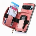 thumbnail image 4 of Dteck Zipper Wallet Crossbody Strap Case for Google Pixel 9 / 9 Pro,Magnetic Leather Card Pocket Case Shockproof Kickstand Cover with Adjustable Shoulder Strap for Google Pixel 9 / 9 Pro,Pink, 4 of 7