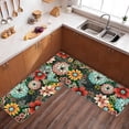 thumbnail image 4 of Kitchen Mats 2 PCS Boho Floral Kitchen Rugs Colorful Flowers Kitchen Rug Set Washable Non Slip Anti Fatigue Kitchen Rugs and Mats, 17.3"x30"+17.3"x47", 4 of 6