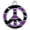 Purple, variant on Silver Plated Large Brown Tiger Print Peace Sign - Engraved Cor Cordium Heart Locket Necklace, 17.5"+2" Extender