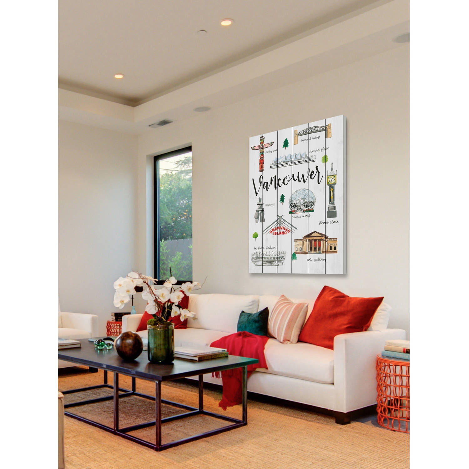 Marmont Hill "Vancouver Life" By Molly Rosner Painting Art Print On White Wood, 12.0" x 1.5"
