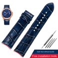 thumbnail image 3 of Correa de reloj de piel de vaca con extremo curvo universal de 20, 21 y 22 mm para Rossini, Tissot, Citizen, Seiko, Jaeger-LeCoultre, correa de reloj para hombre con boca de arco, 3 of 5