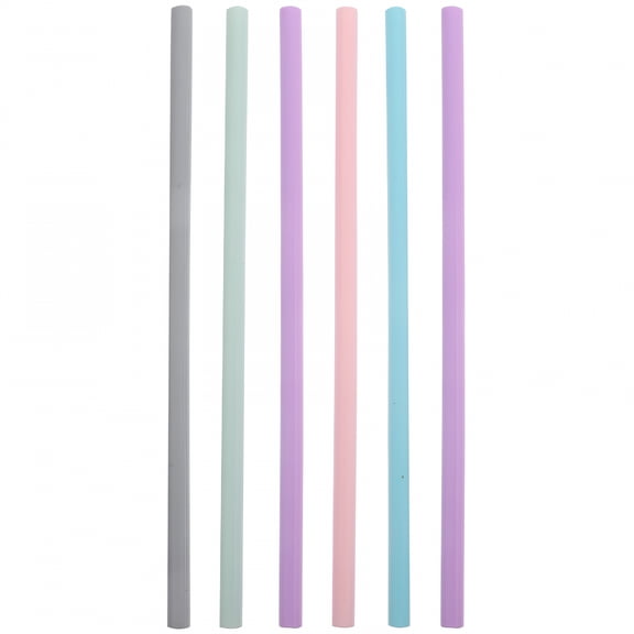 ACDANC 6pcs Reusable Silicone Straws Extra Long Drinking Straws Food Grade Straw