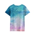 thumbnail image 4 of Xuanfei Women Dandelion Graphic Print Gradient Rainbow Color Short Sleeve T-Shirt, 4 of 4