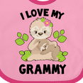 thumbnail image 4 of Inktastic Cute Sloth I Love My Grammy with Green Leaves Boys or Girls Baby Bib, 4 of 4
