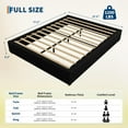 thumbnail image 2 of Full Size Cloud Bed Frame, Low Bed Frame Without Headboard, Corduroy Upholstered Low Platform Bed with Solid Wood Legs, No Box Spring Required, Quiet and Easy Assembly, Black, 2 of 8