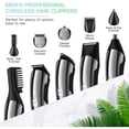 thumbnail image 5 of 16 in 1 Hair Clippers, IPX7 Waterproof Hair Beard Trimmer USB Rechargeable Men's Cordless Haircut Groomer Kit w/2-Speed Adjustable, Barber Cape, Storage Stand for Face Nose Ear, 5 of 5