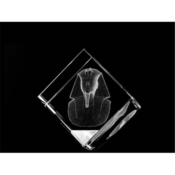 1160-50-03 2 L x 2 H x 2 W in. Crystal Laser-Engraved King Tut Ancient Egypt Laser-Cut