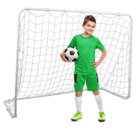 WSSYzyzf 6x4 FT Youth Soccer Goal, Heavy-Duty Steel Football Goal Net for Leagues and Backyard Training, Weather-Resistant and Portable for Outdoor Practice