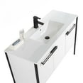 thumbnail image 4 of Fine Fixtures Oakville 48 in. W x 18 in. D x 33 in. H Bathroom Vanity in Matte White with White Ceramic Sink - Black hardware, 4 of 7