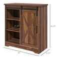 thumbnail image 5 of 33"W Kitchen Buffet Sideboard Cabinet, Farmhouse Storage Cabinet with Sliding Barn Door & Adjustable Shelves, Coffee Bar Cabinet Floor Cabinet for Kitchen, Living Room, Bathroom, Brown, 5 of 8