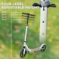 thumbnail image 3 of Adjustable Height Kids Scooter - White, Foldable Design, 7.9" Wheels, Rear Brake - Smooth Ride for Outdoor Use, Ages 6-12 - Qaba 371-051V00WT, 3 of 7
