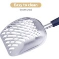 thumbnail image 5 of Scooper de arena para gatos, scoop de arena de metal duradero, scoop de arena de gato grande con mango azul hecho de aluminio sólido, scoop de arena de mano larga Feliz Sencillez, 5 of 5