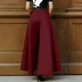 thumbnail image 4 of Gaukiv Womens Pleated Wide Trousers Casual Business Wide Leg Pants Red S, 4 of 5