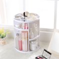 thumbnail image 1 of 360 Degree Rotating Cosmetic Case Holder Storage Box Skincare Plastic Makeup Organizer Box Table Detachable DIY Shelf for Bathroom White, 1 of 8