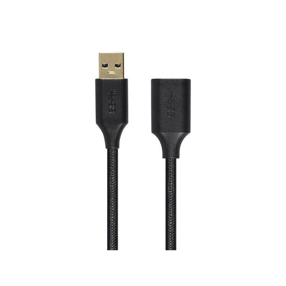 Monoprice USB & Lightning Cable - 10 Feet - Black | USB 3.0 A Male to A Female Premium Extension Cable