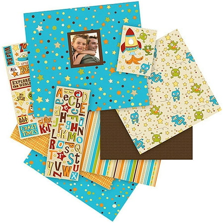 K&Company Rowdy Boy Scrapbook Album Kit, 12" x 12"