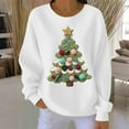 thumbnail image 2 of Yteetum Chandails en Molleton de Noël pour Femmes, Col Rond, Tricot Côtelé, Chandail Sans Capuche, Imprimé Graphique, Manches Longues, 2 of 5