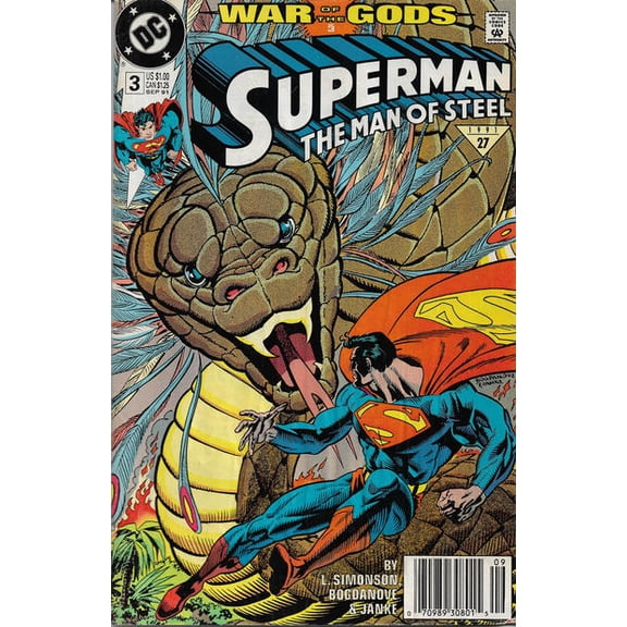 Superman: The Man of Steel #3 (Newsstand) VF ; DC Comic Book