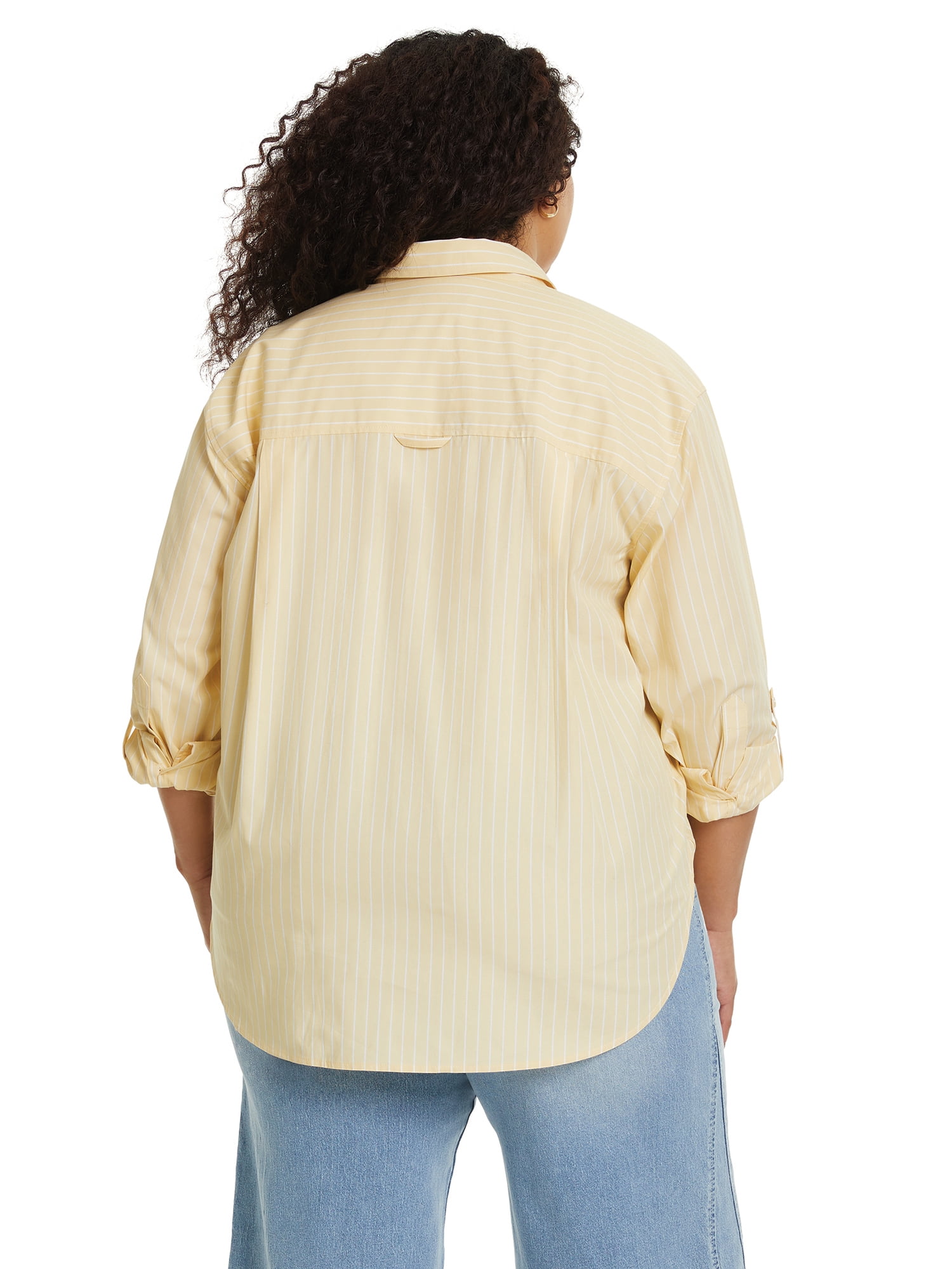 Gloria Vanderbilt Swan Series Women's Plus Amanda Oversized Shirt, Sizes 0X-4X