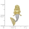 thumbnail image 4 of Solid 14K Yellow Gold w/White Rhodium Brushed Diamond-Cut Mermaid Chain Slide - 25mm, 4 of 6