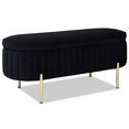 thumbnail image 1 of Jennifer Taylor Maison Chloe Moderne Glam Banc de Rangement Anthracite Noir, 1 of 15