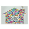 thumbnail image 1 of Saying Cutting Board, House Silhouette with Colorful Hearts and Saying About Love Makes It Home, Decorative Tempered Glass Cutting and Serving Board, in 3 Sizes, by Ambesonne, 1 of 2