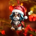 thumbnail image 4 of Adornos navideños, adornos navideños, regalos navideños, decoración plana para el hogar con forma de perro, decoración para el árbol de Navidad, decoración con colgante, 4 of 4