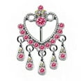 thumbnail image 6 of GKNET Zirconia Pink Butterfly Wings Belly Button Ring Body Belly Piercing Navel Ring-5, 6 of 9